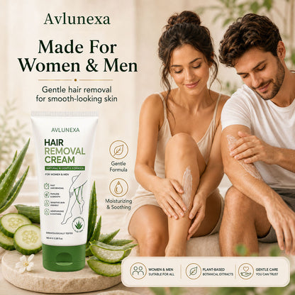 AVLUNEXA™ Natural Gentle Hair Removal Cream | For Women & Men, Sensitive Skin