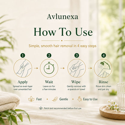 AVLUNEXA™ Natural Gentle Hair Removal Cream | For Women & Men, Sensitive Skin