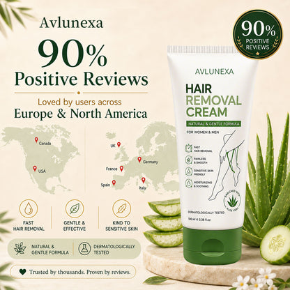 AVLUNEXA™ Natural Gentle Hair Removal Cream | For Women & Men, Sensitive Skin