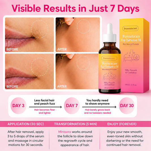 🔥LAST DAY 60% OFF  PURENATUCARE Hair Reduction Oil 60 ml – Permanent Hair Removal Oil