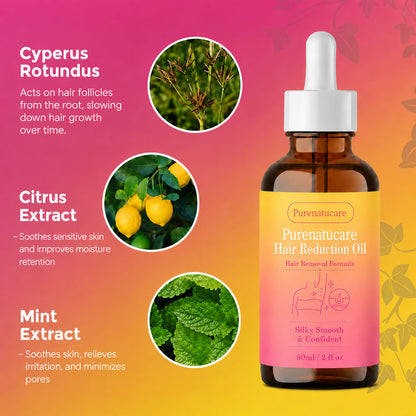 🔥LAST DAY 60% OFF  PURENATUCARE Hair Reduction Oil 60 ml – Permanent Hair Removal Oil
