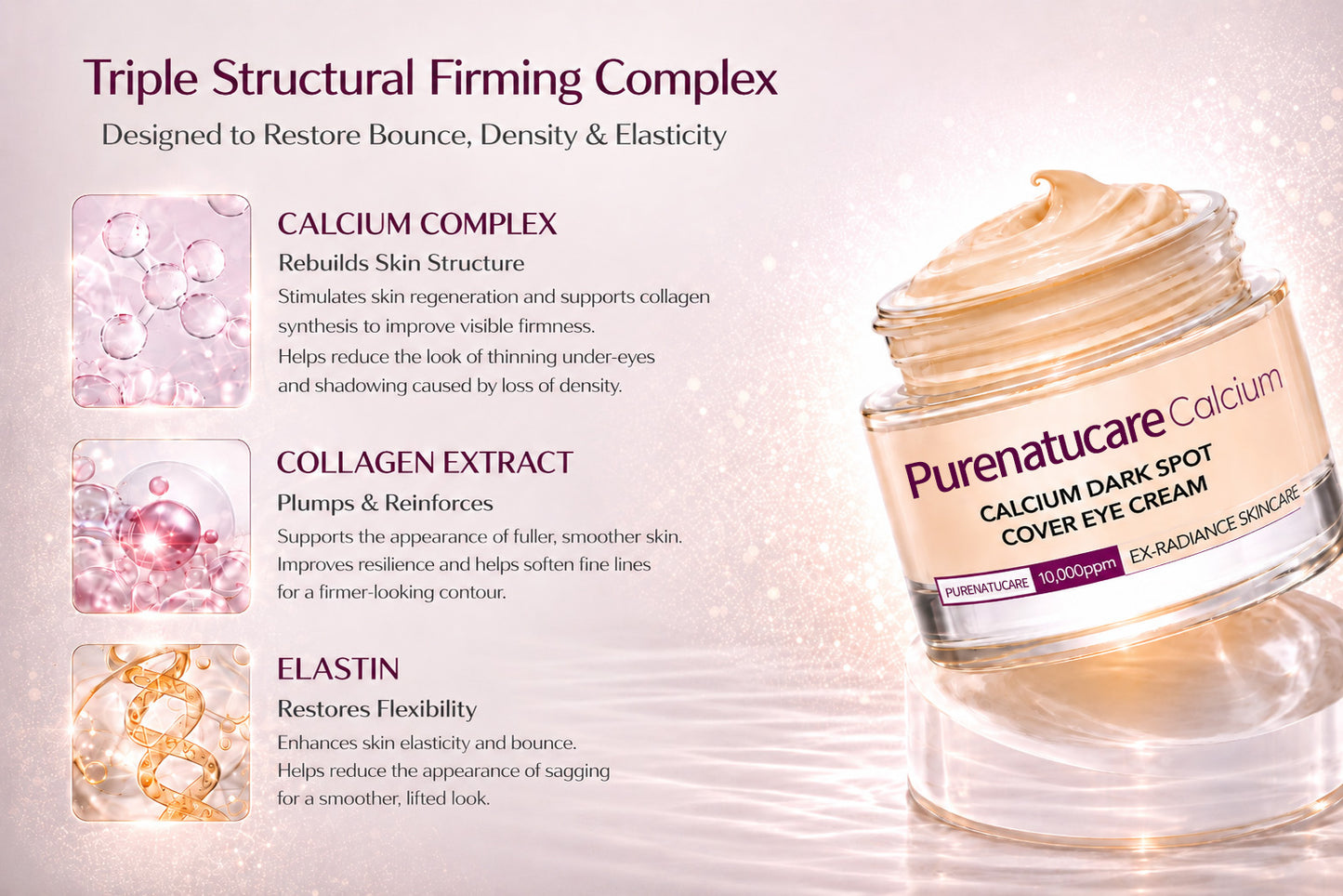 🔥LAST DAY 50% OFF!!Purenatucare Korean Calcium Dark Spot Eye Cream